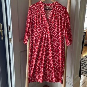 Banana Republic Orange and White Chevron Dress.